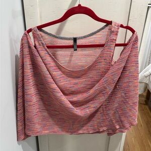 Multicolor Drape Neck Women's Top